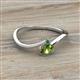 2 - Lucie Bold Oval Cut Peridot and Round Emerald 2 Stone Promise Ring 