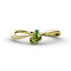 1 - Lucie Bold Oval Cut Peridot and Round Emerald 2 Stone Promise Ring 