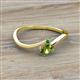 2 - Lucie Bold Oval Cut Peridot and Round Emerald 2 Stone Promise Ring 