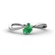1 - Lucie Bold Oval Cut and Round Emerald 2 Stone Promise Ring 