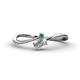 1 - Lucie Bold Oval Cut White Sapphire and Round Emerald 2 Stone Promise Ring 