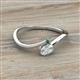 2 - Lucie Bold Oval Cut White Sapphire and Round Emerald 2 Stone Promise Ring 