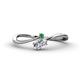 1 - Lucie Bold Oval Cut Lab Grown Diamond and Round Emerald 2 Stone Promise Ring 