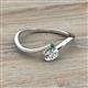 2 - Lucie Bold Oval Cut Lab Grown Diamond and Round Emerald 2 Stone Promise Ring 
