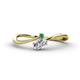 1 - Lucie Bold Oval Cut Diamond and Round Emerald 2 Stone Promise Ring 