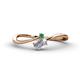1 - Lucie Bold Oval Cut White Sapphire and Round Emerald 2 Stone Promise Ring 
