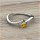 2 - Lucie Bold Oval Cut Citrine and Round Emerald 2 Stone Promise Ring 