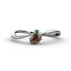 1 - Lucie Bold Oval Cut Smoky Quartz and Round Emerald 2 Stone Promise Ring 