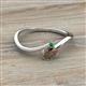 2 - Lucie Bold Oval Cut Smoky Quartz and Round Emerald 2 Stone Promise Ring 