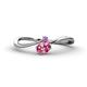 1 - Lucie Bold Oval Cut Pink Tourmaline and Round Amethyst 2 Stone Promise Ring 