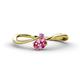 1 - Lucie Bold Oval Cut Pink Tourmaline and Round Amethyst 2 Stone Promise Ring 