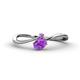 1 - Lucie Bold Oval Cut and Round Amethyst 2 Stone Promise Ring 