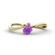 1 - Lucie Bold Oval Cut and Round Amethyst 2 Stone Promise Ring 