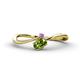 1 - Lucie Bold Oval Cut Peridot and Round Amethyst 2 Stone Promise Ring 