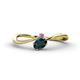1 - Lucie Bold Oval Cut London Blue Topaz and Round Amethyst 2 Stone Promise Ring 