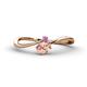 1 - Lucie Bold Oval Cut Morganite and Round Amethyst 2 Stone Promise Ring 