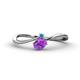 1 - Lucie Bold Oval Cut Amethyst and Round Blue Topaz 2 Stone Promise Ring 