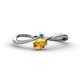 1 - Lucie Bold Oval Cut Citrine and Round Blue Topaz 2 Stone Promise Ring 