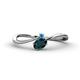 1 - Lucie Bold Oval Cut London Blue Topaz and Round Blue Topaz 2 Stone Promise Ring 