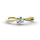 1 - Lucie Bold Oval Cut Lab Grown Diamond and Round Blue Topaz 2 Stone Promise Ring 