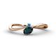 1 - Lucie Bold Oval Cut London Blue Topaz and Round Blue Topaz 2 Stone Promise Ring 