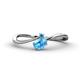 1 - Lucie Bold Oval Cut and Round Blue Topaz 2 Stone Promise Ring 