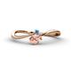 1 - Lucie Bold Oval Cut Morganite and Round Blue Topaz 2 Stone Promise Ring 