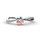 1 - Lucie Bold Oval Cut Morganite and Round Blue Topaz 2 Stone Promise Ring 