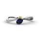 1 - Lucie Bold Oval Cut Blue Sapphire and Round Citrine 2 Stone Promise Ring 