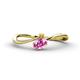 1 - Lucie Bold Oval Cut Pink Sapphire and Round Citrine 2 Stone Promise Ring 