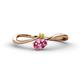 1 - Lucie Bold Oval Cut Pink Tourmaline and Round Citrine 2 Stone Promise Ring 