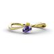 1 - Lucie Bold Oval Cut Iolite and Round Citrine 2 Stone Promise Ring 