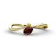 1 - Lucie Bold Oval Cut Red Garnet and Round Citrine 2 Stone Promise Ring 