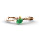 1 - Lucie Bold Oval Cut Emerald and Round Citrine 2 Stone Promise Ring 
