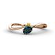 1 - Lucie Bold Oval Cut London Blue Topaz and Round Citrine 2 Stone Promise Ring 