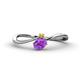 1 - Lucie Bold Oval Cut Amethyst and Round Citrine 2 Stone Promise Ring 