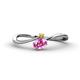 1 - Lucie Bold Oval Cut Pink Sapphire and Round Citrine 2 Stone Promise Ring 
