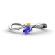 1 - Lucie Bold Oval Cut Tanzanite and Round Citrine 2 Stone Promise Ring 