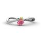 1 - Lucie Bold Oval Cut Rhodolite Garnet and Round Citrine 2 Stone Promise Ring 