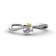 1 - Lucie Bold Oval Cut White Sapphire and Round Citrine 2 Stone Promise Ring 
