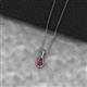 2 - Caron 4.00 mm Round Ruby Solitaire Love Knot Pendant Necklace 