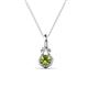 1 - Caron 4.00 mm Round Peridot Solitaire Love Knot Pendant Necklace 