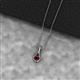 2 - Caron 4.00 mm Round Red Garnet Solitaire Love Knot Pendant Necklace 