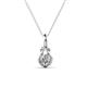 1 - Caron 4.00 mm Round Diamond Solitaire Love Knot Pendant Necklace 