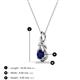 3 - Caron 4.00 mm Round Blue Sapphire Solitaire Love Knot Pendant Necklace 