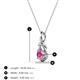 3 - Caron 4.00 mm Round Pink Sapphire Solitaire Love Knot Pendant Necklace 