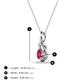 3 - Caron 4.00 mm Round Pink Tourmaline Solitaire Love Knot Pendant Necklace 