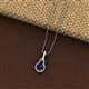 2 - Caron 5.00 mm Round Blue Sapphire Solitaire Love Knot Pendant Necklace 