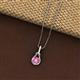2 - Caron 5.00 mm Round Lab Created Pink Sapphire Solitaire Love Knot Pendant Necklace 
