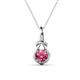 1 - Caron 5.00 mm Round Pink Tourmaline Solitaire Love Knot Pendant Necklace 